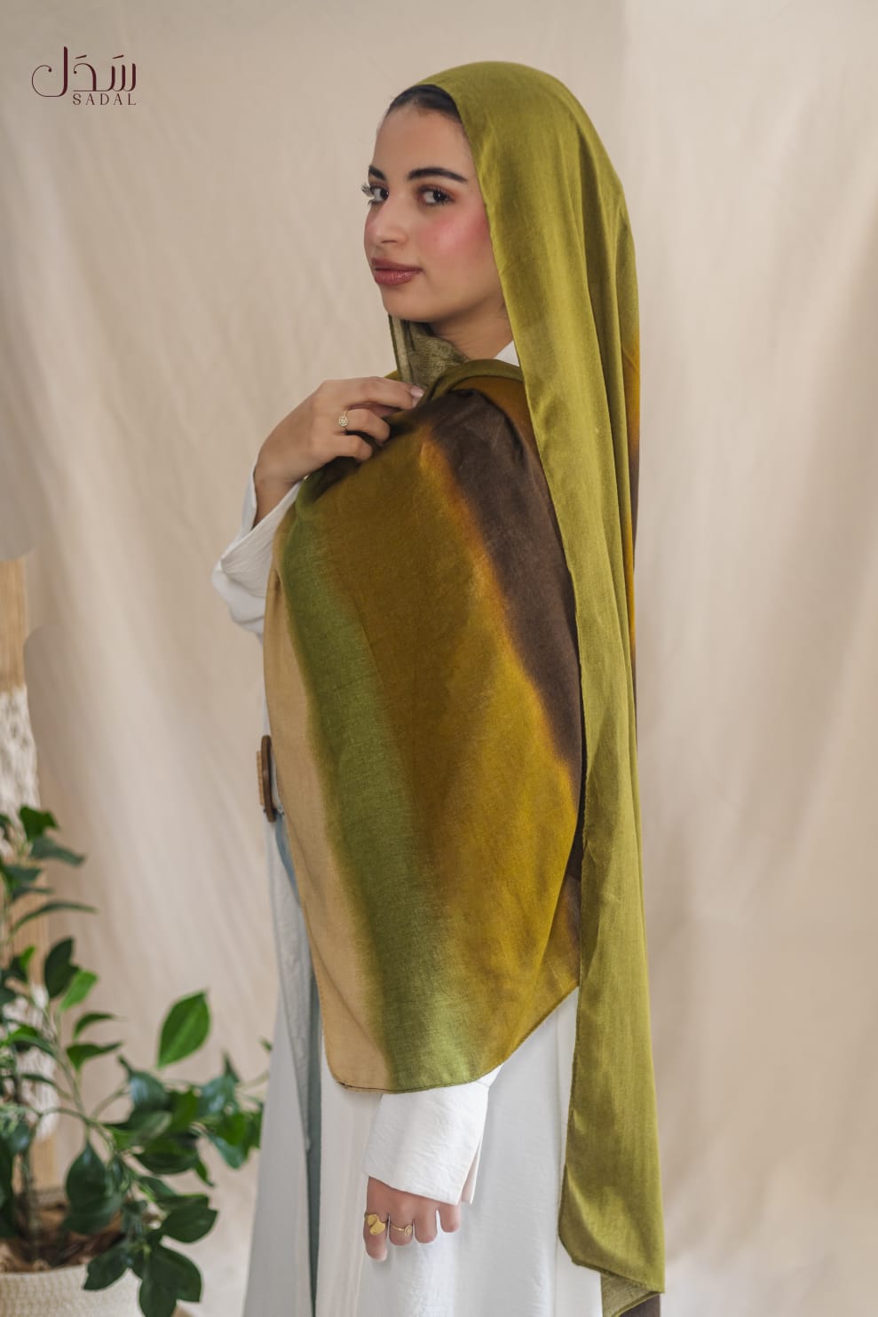 Shaded Brown / Olive Printed Modal